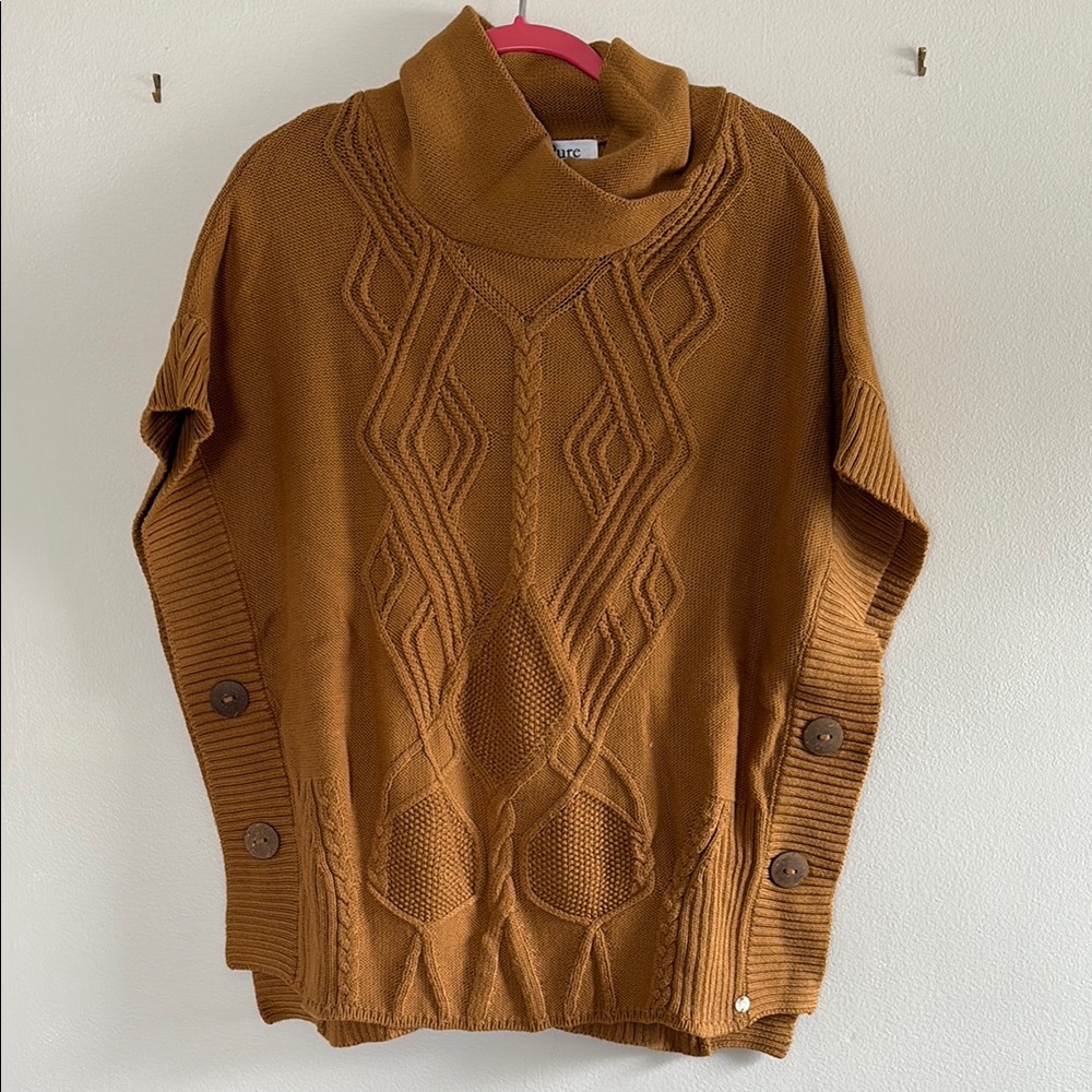 Cozy Brown Cable Knit Sweater